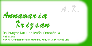 annamaria krizsan business card